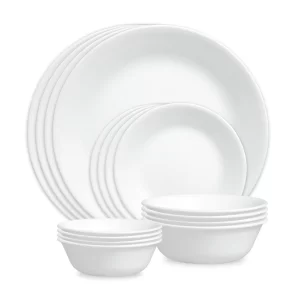 Winter Frost White 16-piece Mugless Dinnerware Set, Service for 4