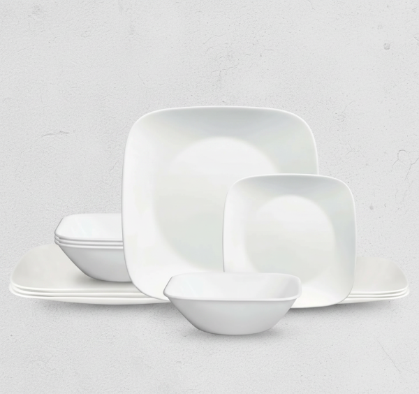 微信图片_20260826050808_12_2 Corelle® Clearance 12-Piece White Square Tempered Glass Dinnerware Set – Service for 4 – Durable, Shatter-Resistant Plates and Bowls for Home Use